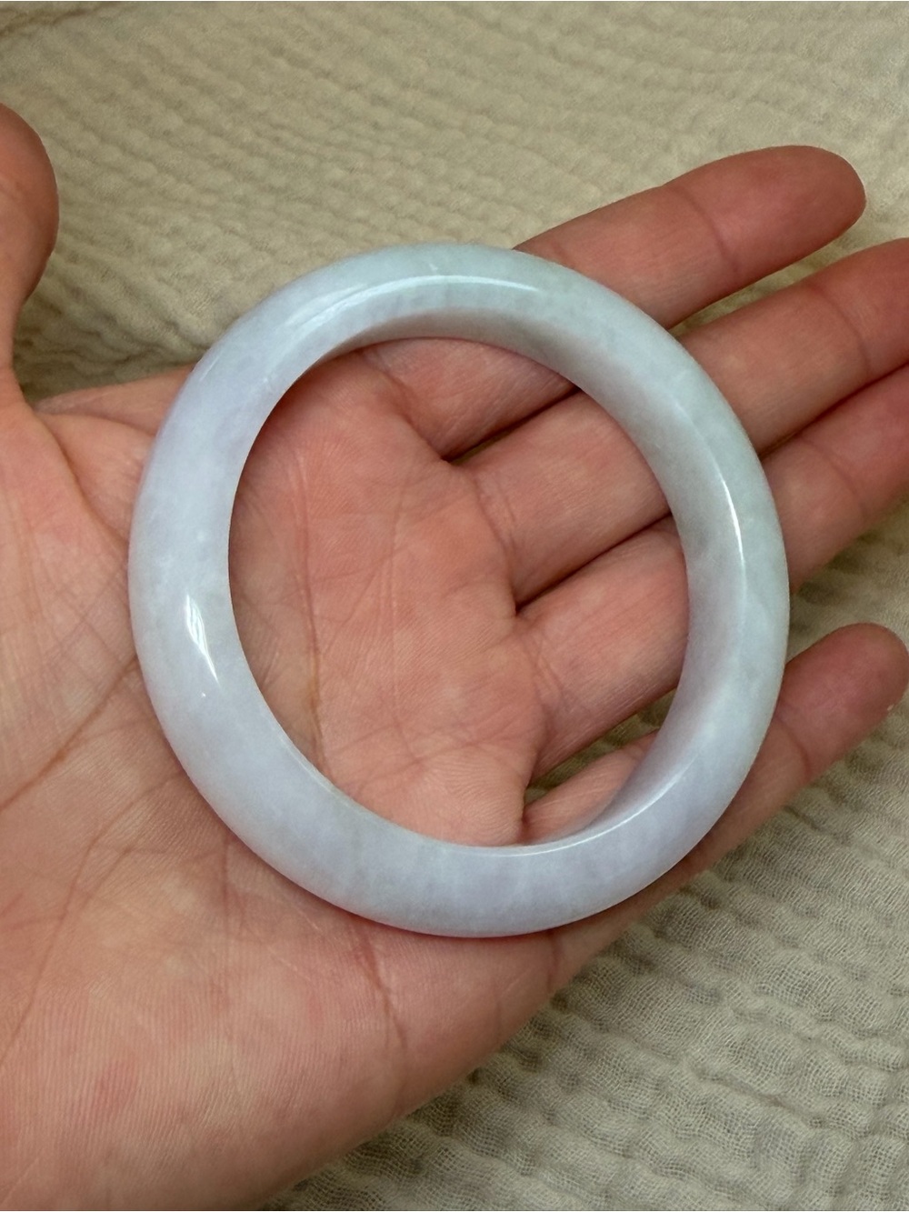 Jade Pale Lavender-White Jade Bangle Bracelet